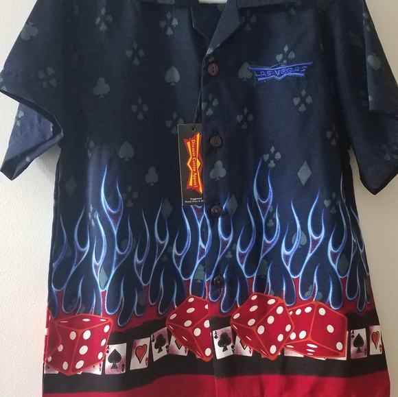 NEW Awesome button down kids top. Las Vegas themed - Picture 2 of 8